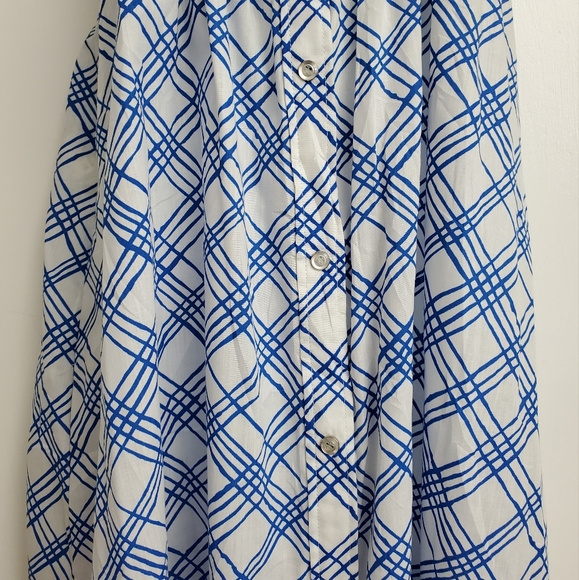 Vintage Models Coat Day Dress Blue & White Plaid Size 12  cr 60's - Picture 3 of 15